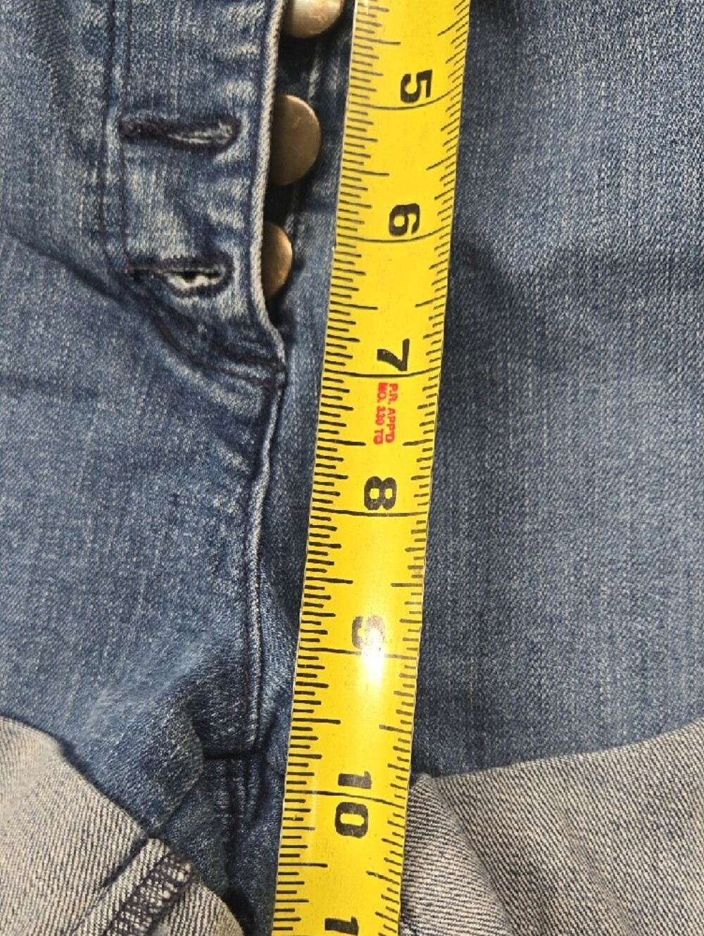 H&M Button-Front High-Rise Denim Shorts - Blue - Picture 5 of 7